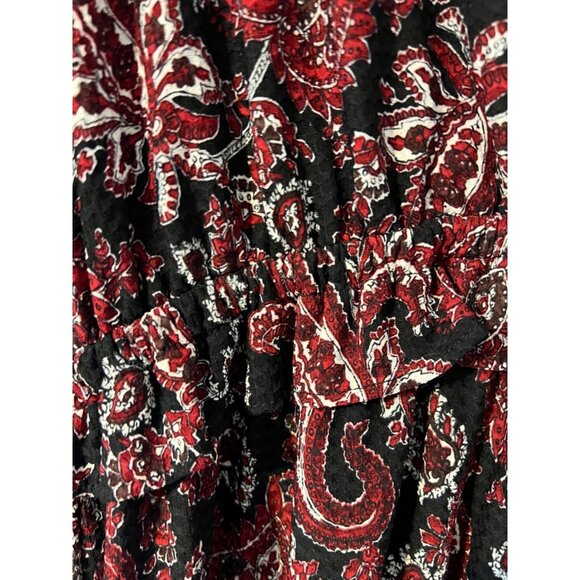 Michael Kors Blouson Dress Small 4 6 Black Red Long Sleeve Washable Career - Picture 2 of 11